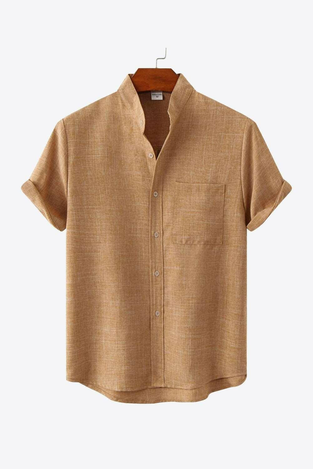 Button Front High-Low Pocket Shirt 