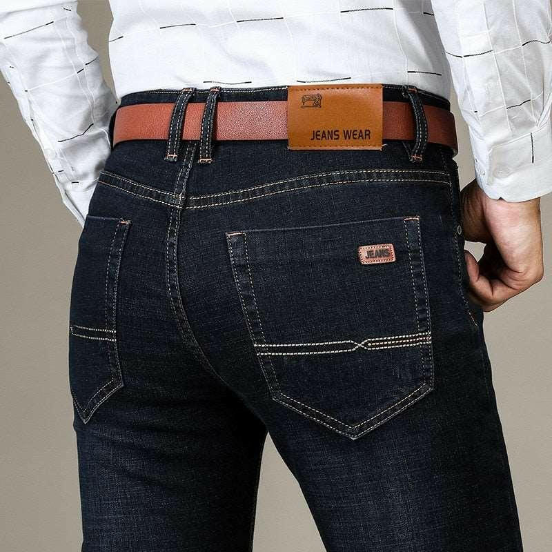 Men's Casual Straight-legged Stretch Jeans 