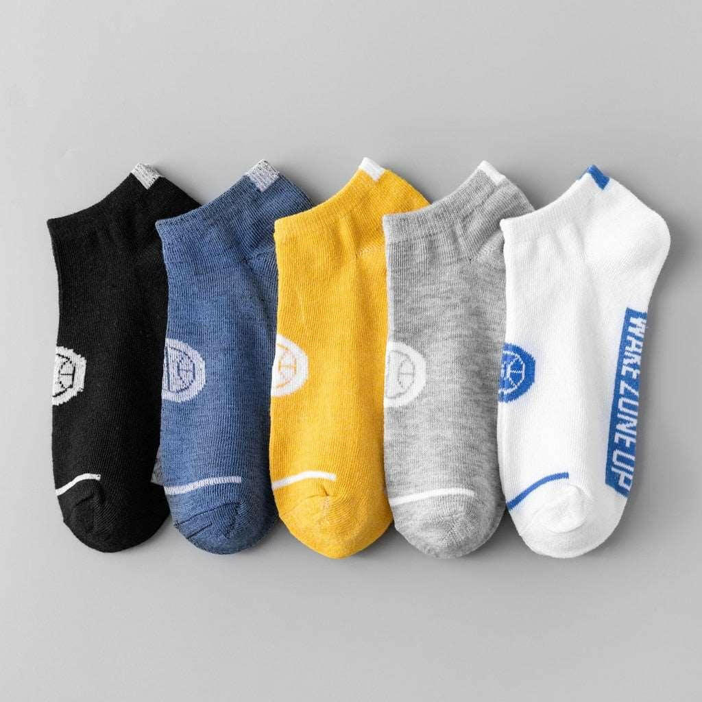 5 Pairs Polyester Cotton Breathable Short Socks 