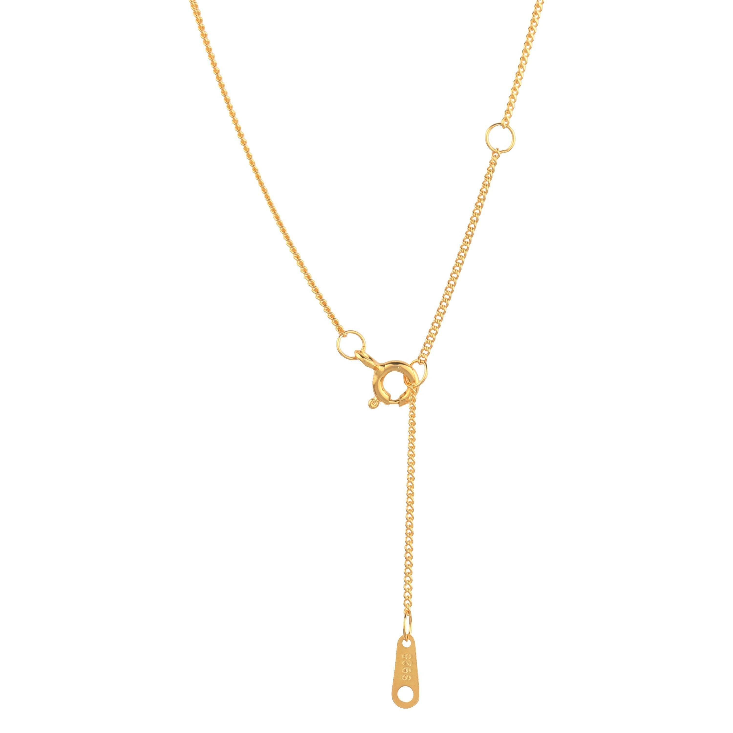 14K Gold Plated Two Circle Interlocking Pendant Necklace