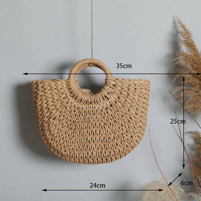 Handmade Woven Rattan Tote 