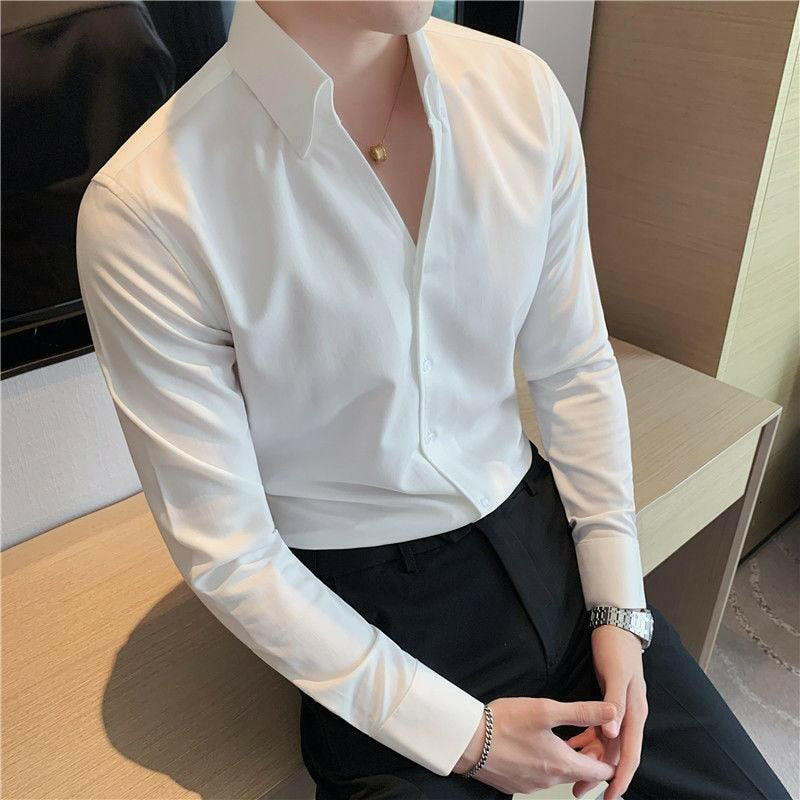 Italian V-neck Men Short Sleeve Shirt 