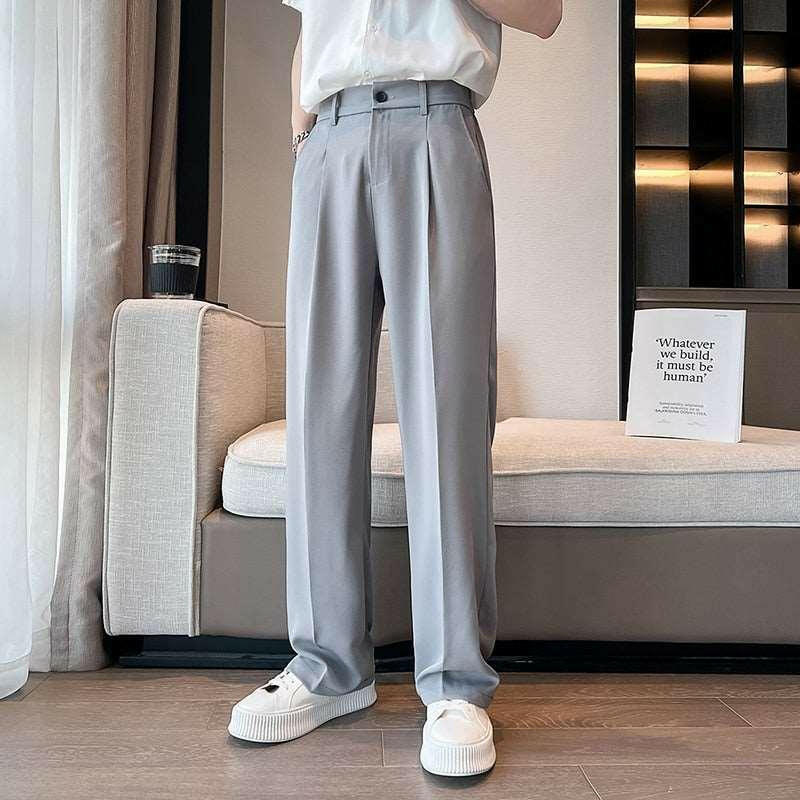 Men's Solid Full Baggy Casual Wide Leg Trousers 