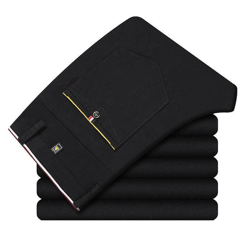 2022 Fashion New Men&#39;s Slim Boutique Tight Fitting Pleated Thread Closing Beam Casual Trousers Pencil Pants 