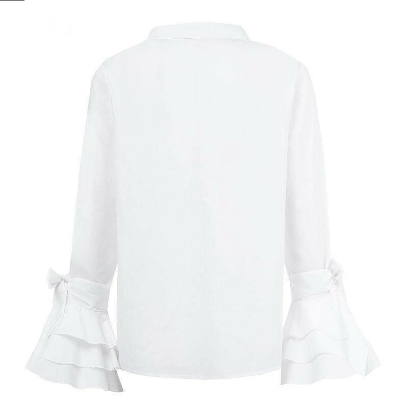 High-Collar Flare Shirt | On sale | Cotton