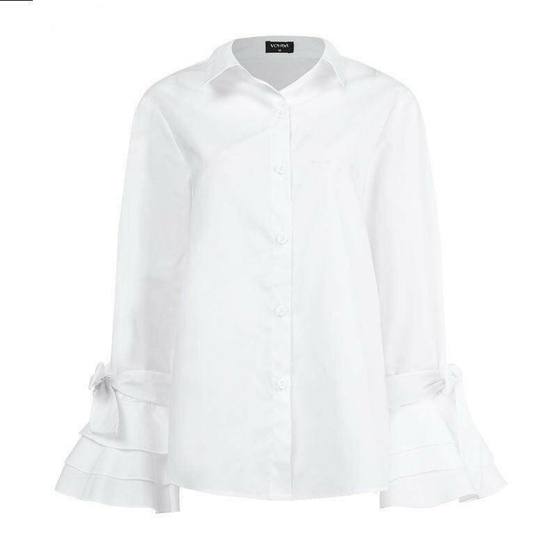 High-Collar Flare Shirt | On sale | Cotton