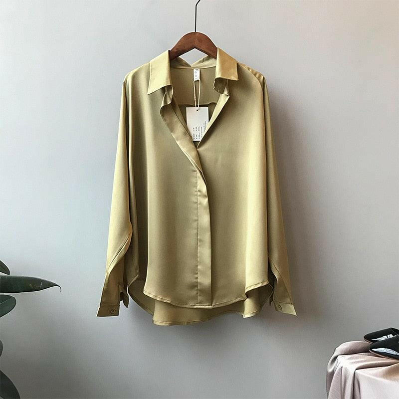 Women’s V Neck Satin Blouse | On sale | Satin