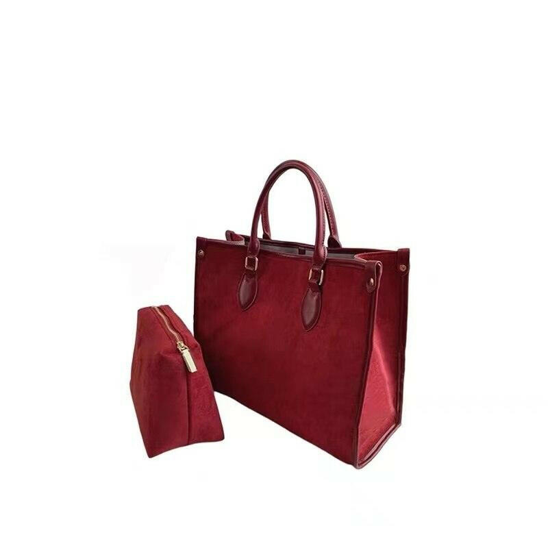 Women's Velvet Large Capacity Tote 