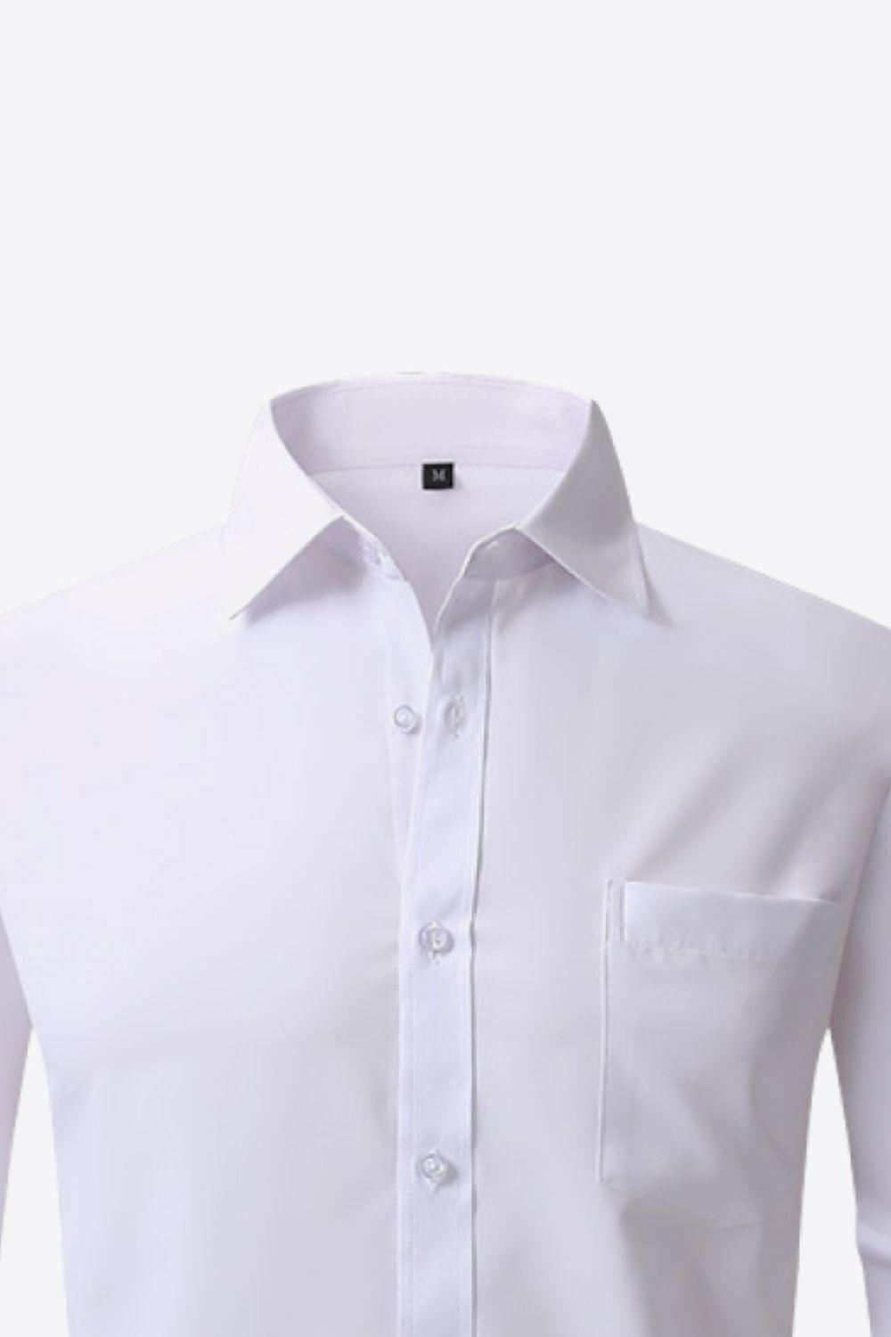 Button-Up Long Sleeve Pocket Collared Shirt 