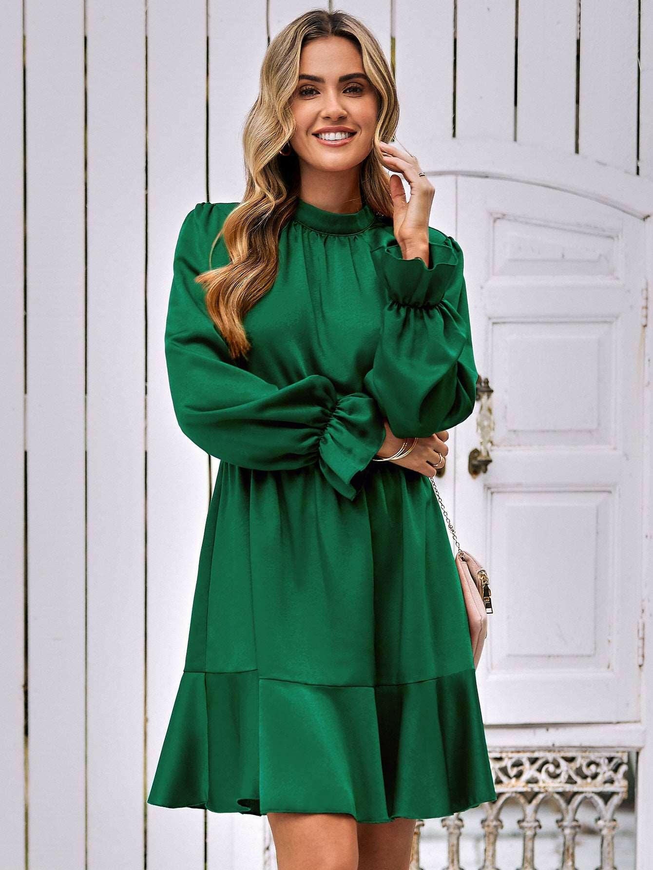 Flare Dress Long Sleeve Mini Dress 