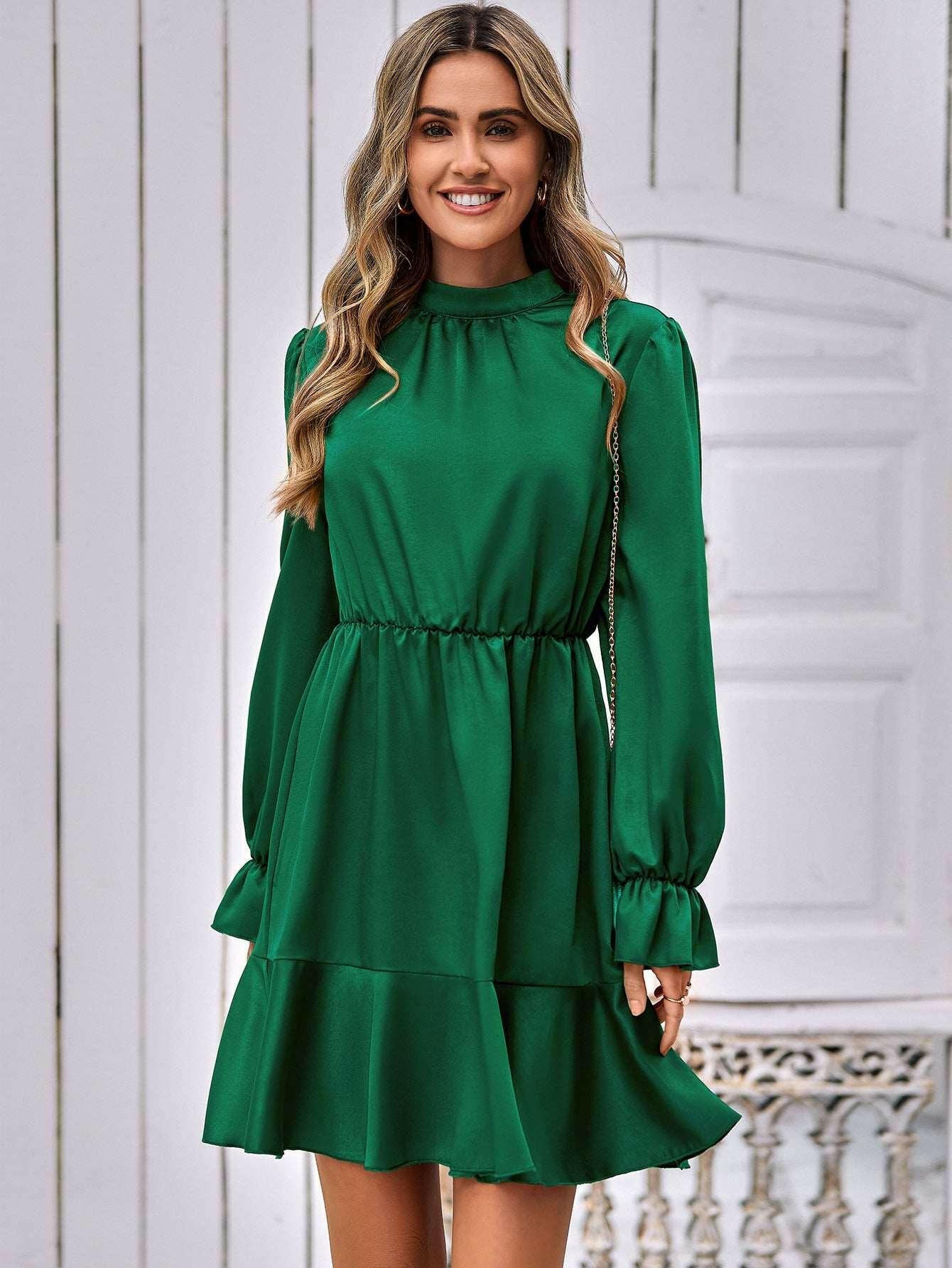 Flare Dress Long Sleeve Mini Dress 